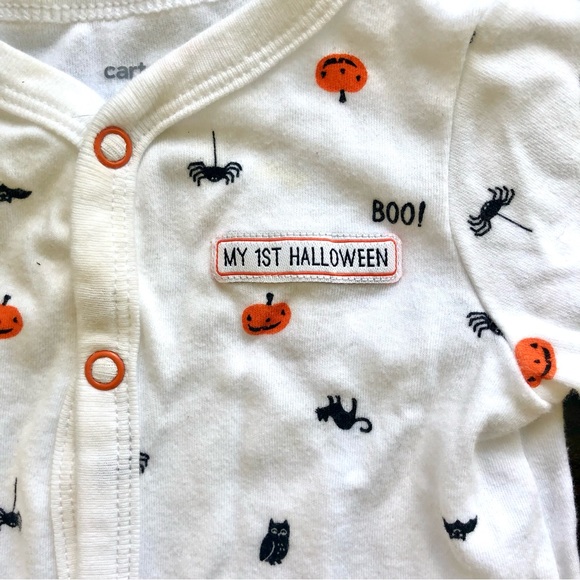 Carters Halloween PJ’s (6 month) & Halloween onesie (3month) - Picture 2 of 4